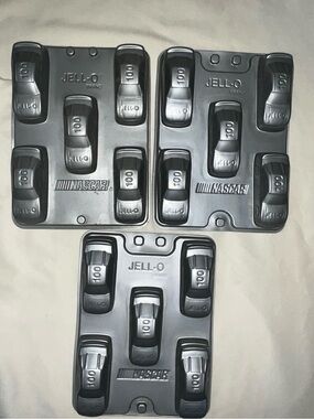 Lot of 3 NASCAR Jello Car Molds Plastic 5 Cars Shot Molds